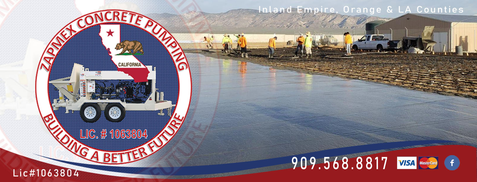 Concrete Pumping in Riverside, Orange,LA Counties