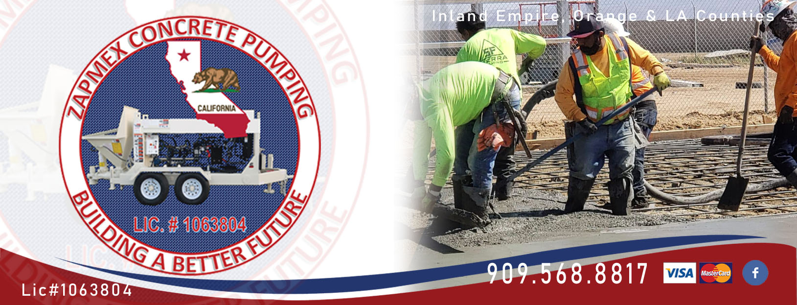 Concrete Pumping in Riverside, Orange,LA Counties